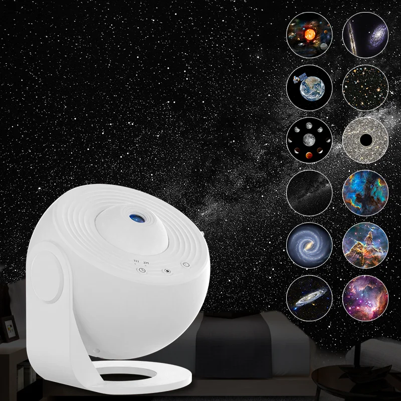 Projektor Galaxy Night Light Star Planetarium projektor dla dorosłych 360 ° rotujący pokój gier, kino domowe, sufit, wystrój pokoju (biał.