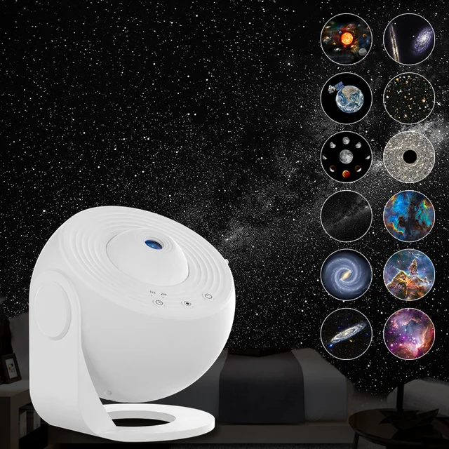 Projektor Galaxy Night Light Star Planetarium projektor dla dorosłych 360 ° rotujący pokój gier, kino domowe, sufit, wystrój pokoju (biał.