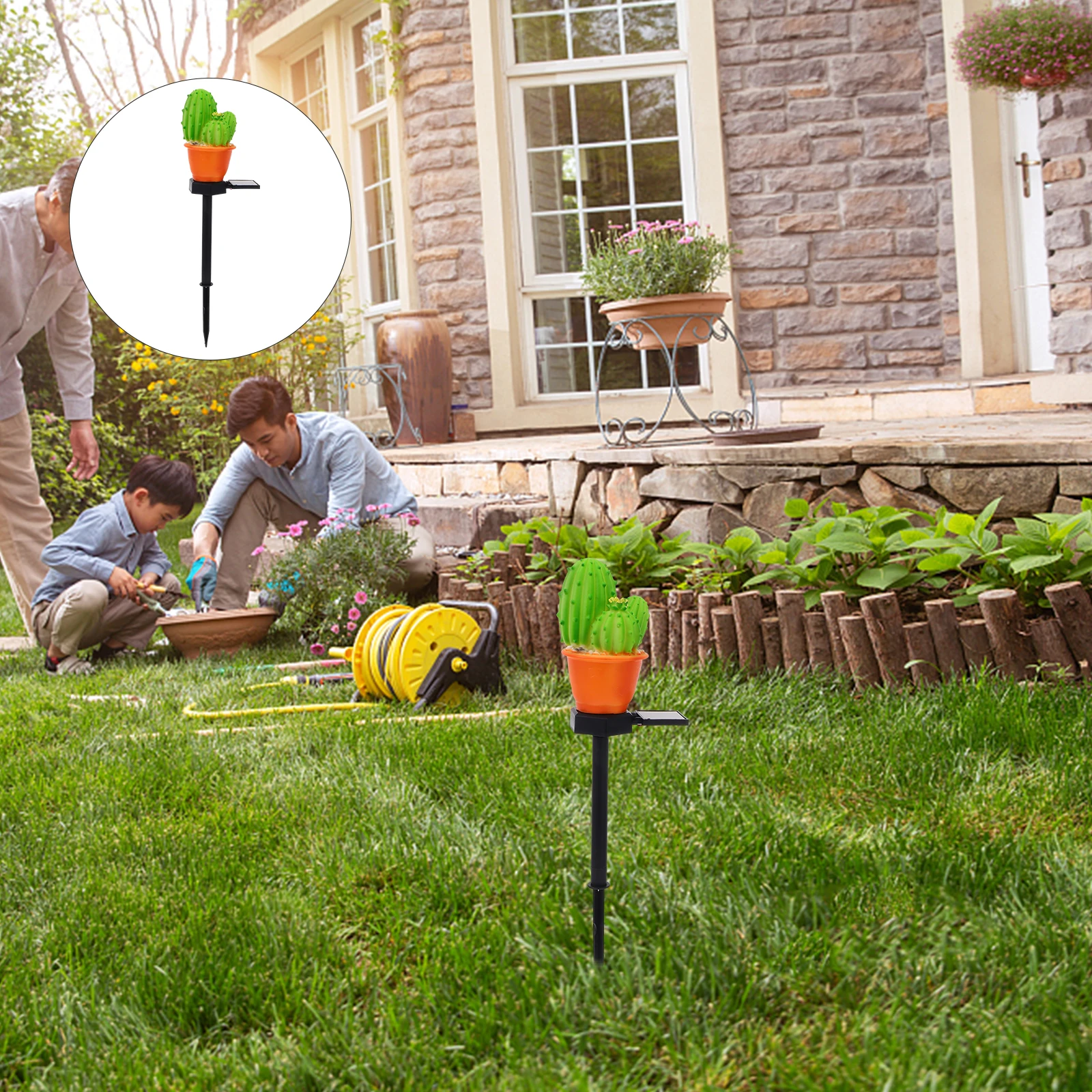 

Solar Ground Lights Cactus Shape Lawn Decoration Waterproof Garden Lighting Plastic Outdoor Yard Adornment Easy Install Solar