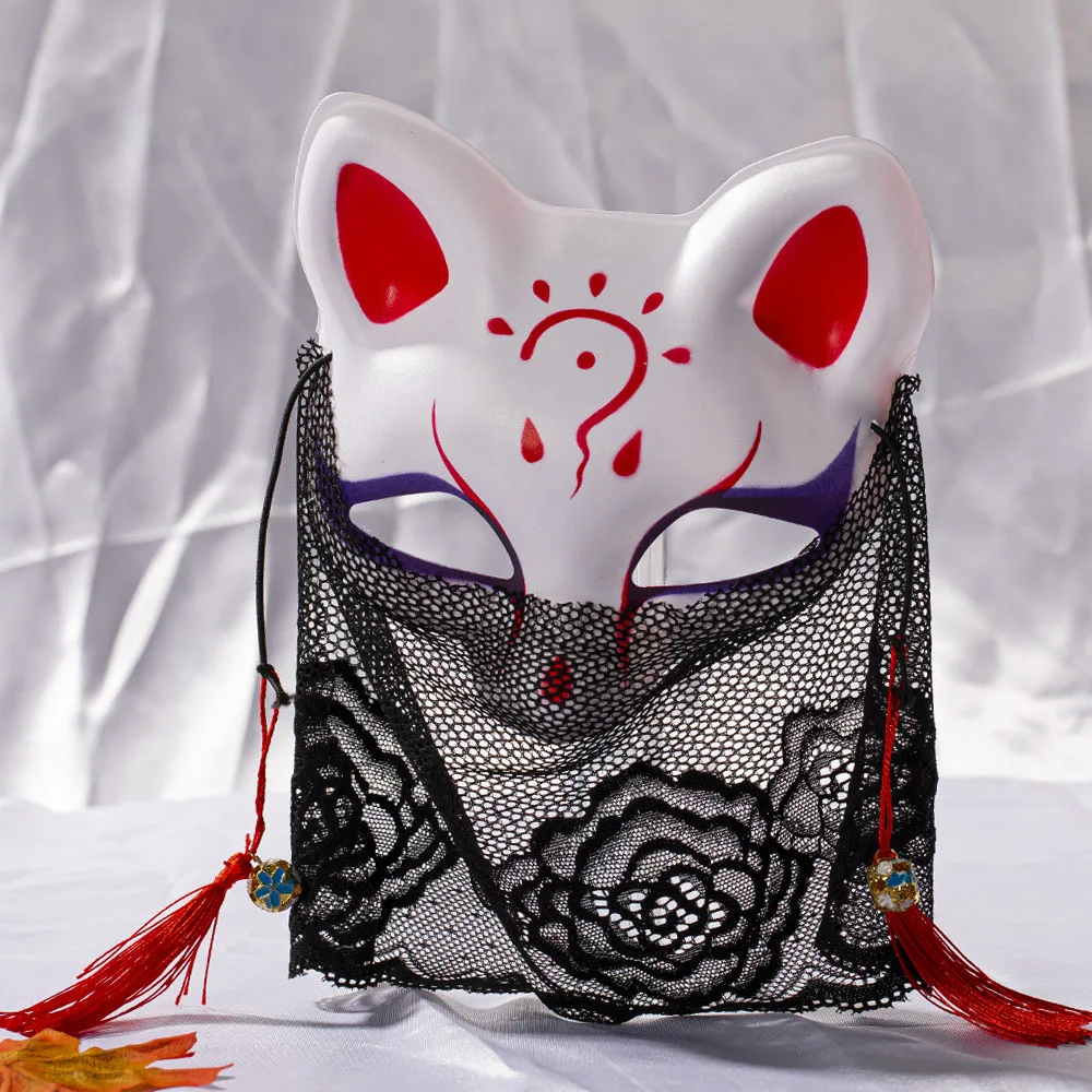 Demi-visage masque de renard masque en dentelle léger masque d'animal Sexy pour événement à thème Costume fête Cosplay habiller