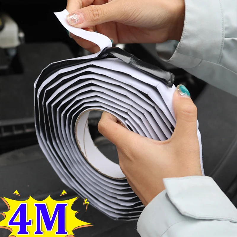 

4m Car Multifunctional Retrofit Headlight Shade Tape Butyl Rubber Sealing Waterproof Adhesive Door Sealing Accessories