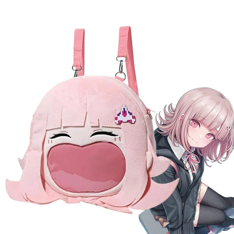 

Anime Danganronpa Nanami ChiaKi Cosplay Backpack Cute Character Big Mouth Shoulder Bag Girl Pink Itabag Crossbody Handbag