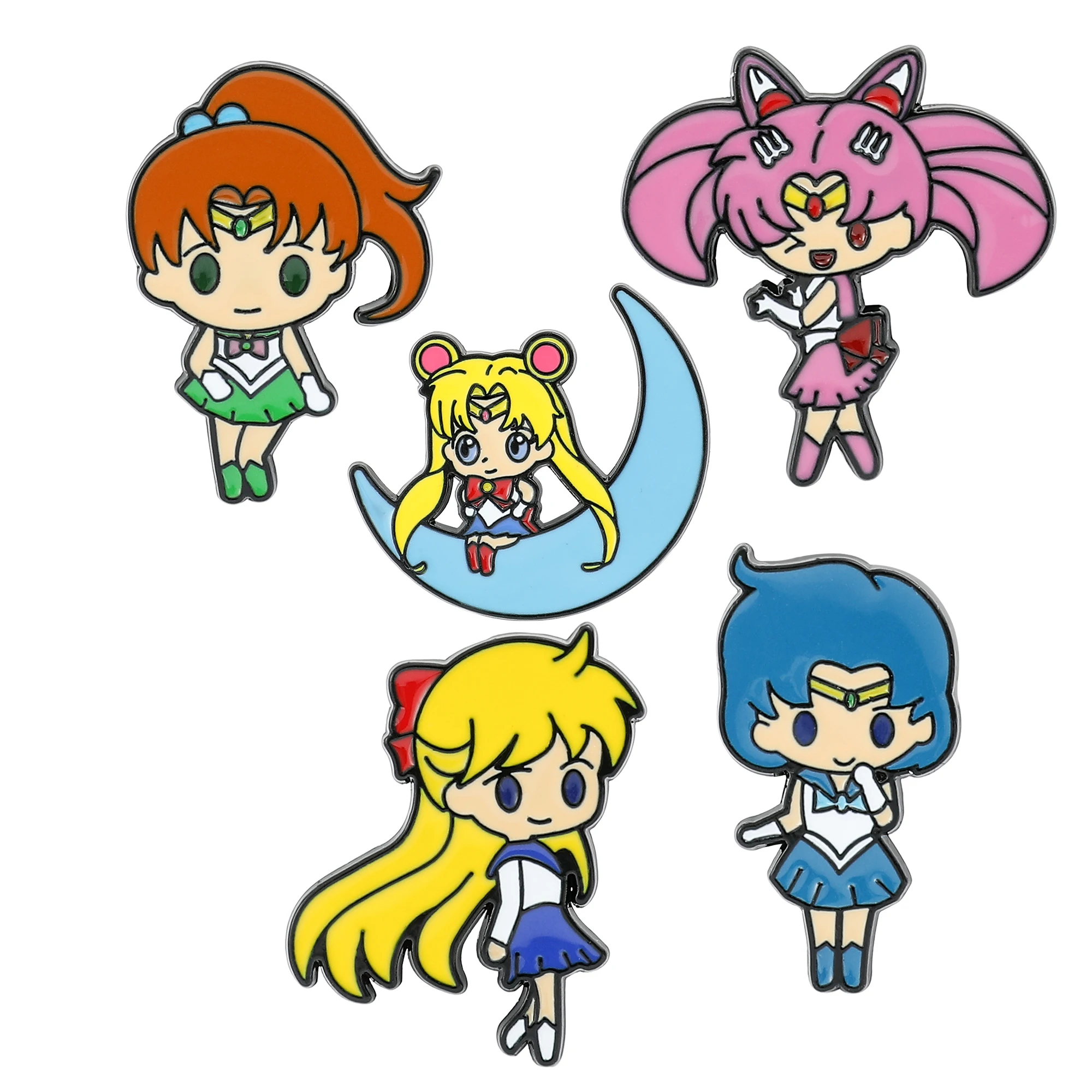 Anime Sailor Moon Enamel Pin Cute Cartoon Figure Tsukino Usagi Metal Badge Brooch Jacket Jeans Lapel Pin Jewelry Accessories