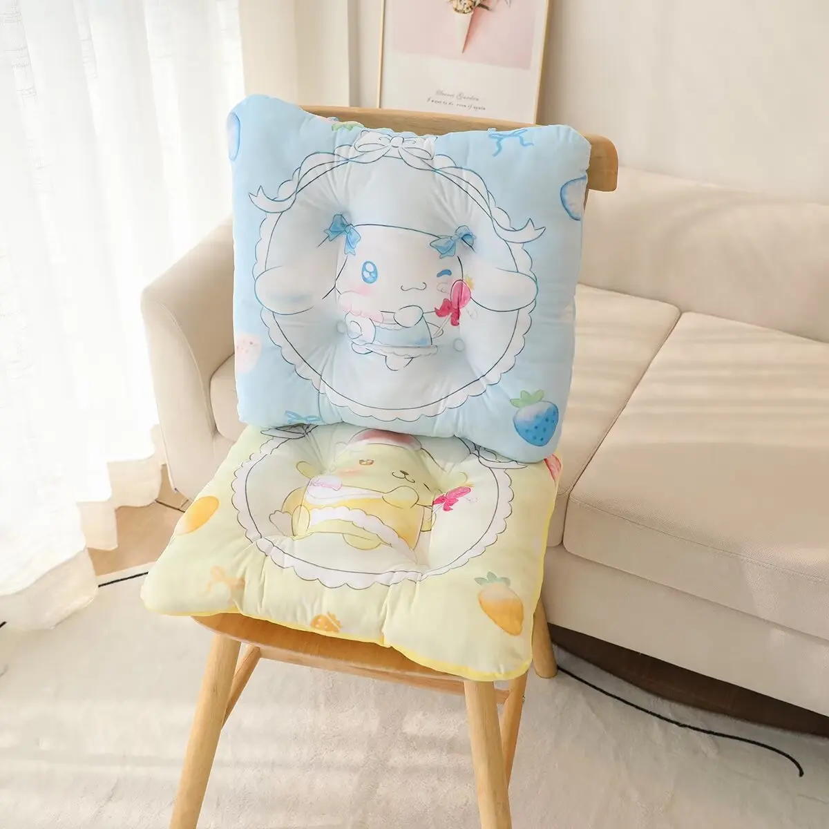 Sanrio Kuromi Japanese Anime Plush Cushion Lovely Square Cinnamoroll My Melody Stuffed Cushion High-Quality Gifts For Girl