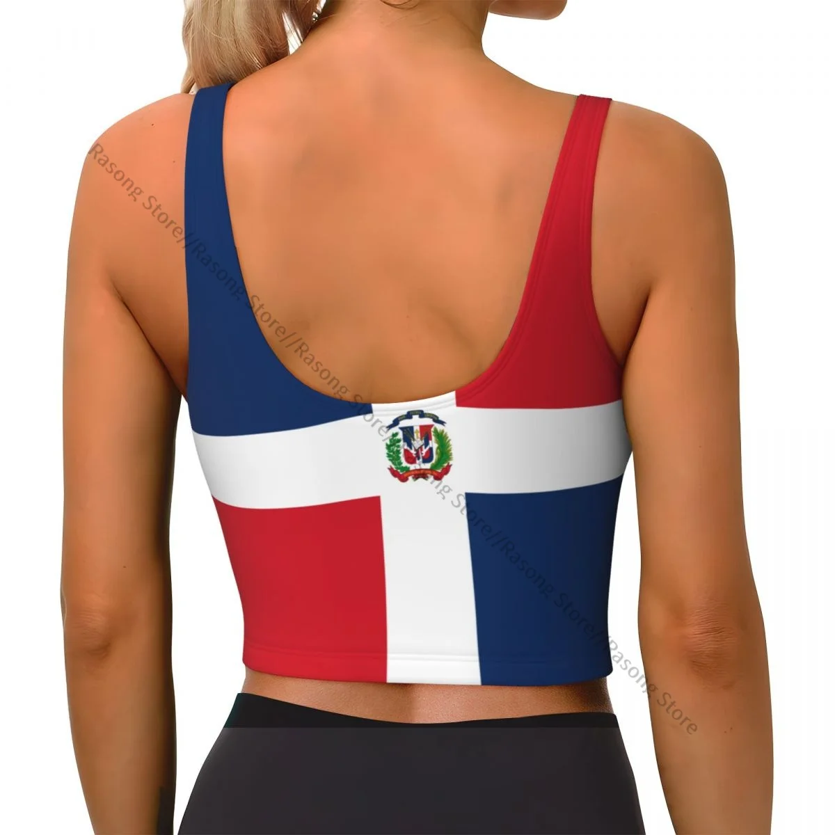 Women Sexy Sports Vest Dominican Republic Flag Female Streetwear Sport Lingerie Tee Crop Top