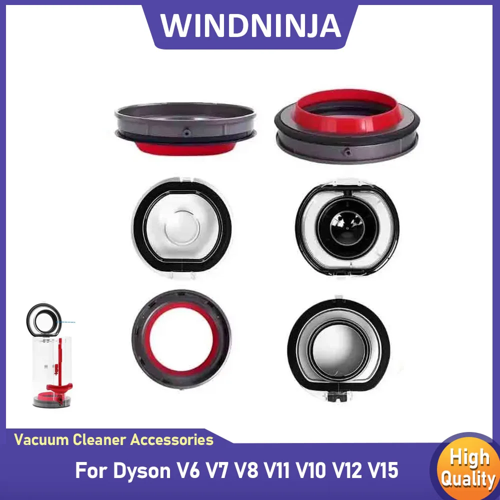 Staubbehälterdeckel Staubsammlung ﻿ Für Dyson V6 V7 V8 V11 V10 V12 V15 Staubsauger – fester Dichtungsring des Staubbehälters