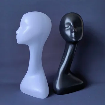 A 50cm Plastic PVC Black White Women's Abstract Head Mannequin Modern Fashion Female Head…