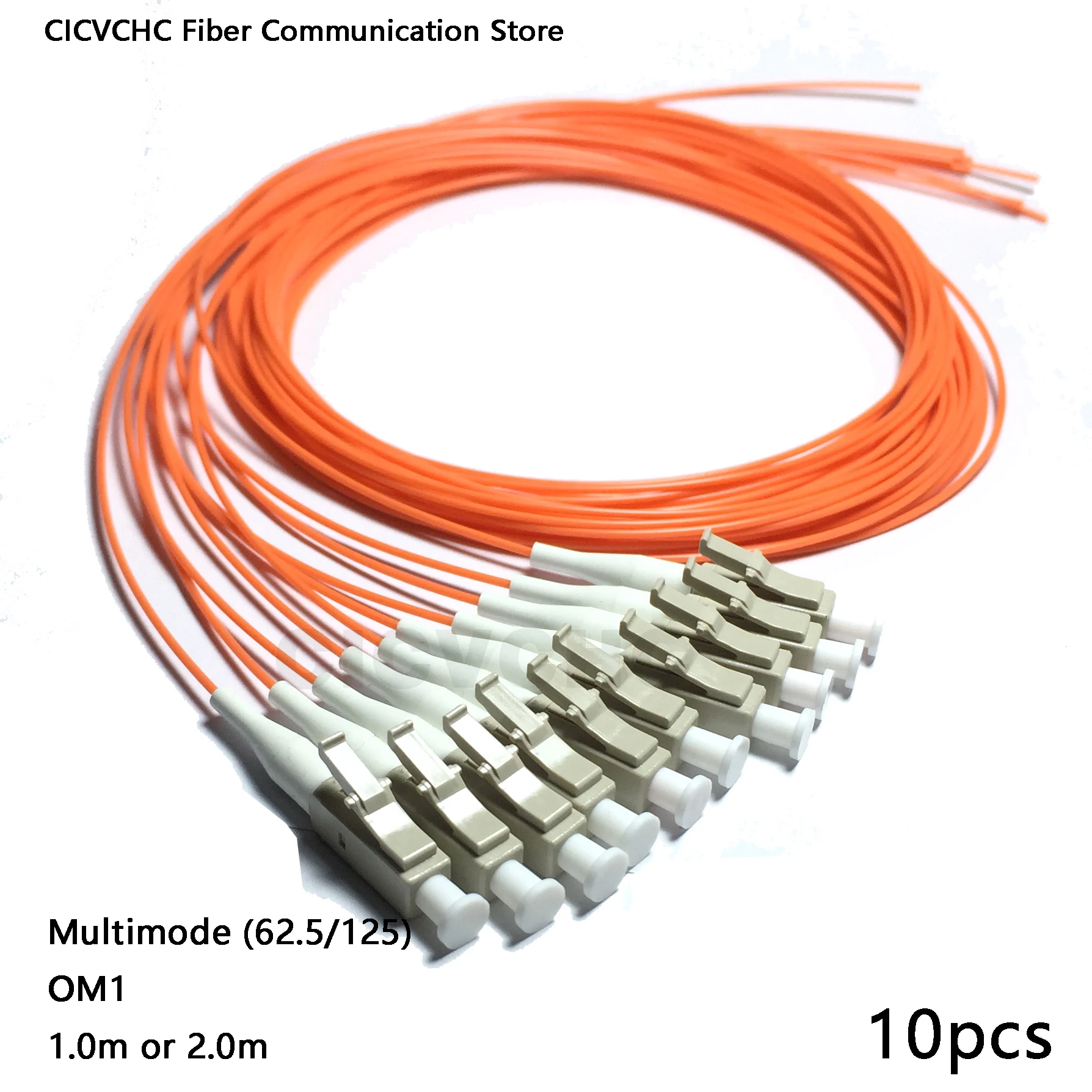 10pcs single color LC/UPC Fiber Pigtail with Multimode (62.5/125)-OM1-0.9mm cable-1.0m or 2.0m