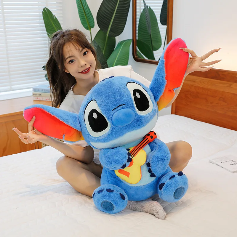 Kawaii Stitch Plüschtier, spielt Gitarre, niedliche Stich-Stoffpuppe für Kinder, Geburtstag, Weihnachten, Geschenk, perfekt für Claw Machine Redemption