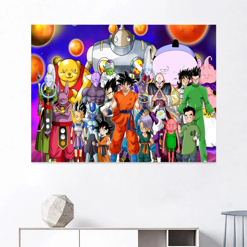 Japanese Anime Canvas Painting Dragon Ball Super Goku Vegeta Poster Prints Mural Pictures Wall Art Living Room Home Decor Gifts