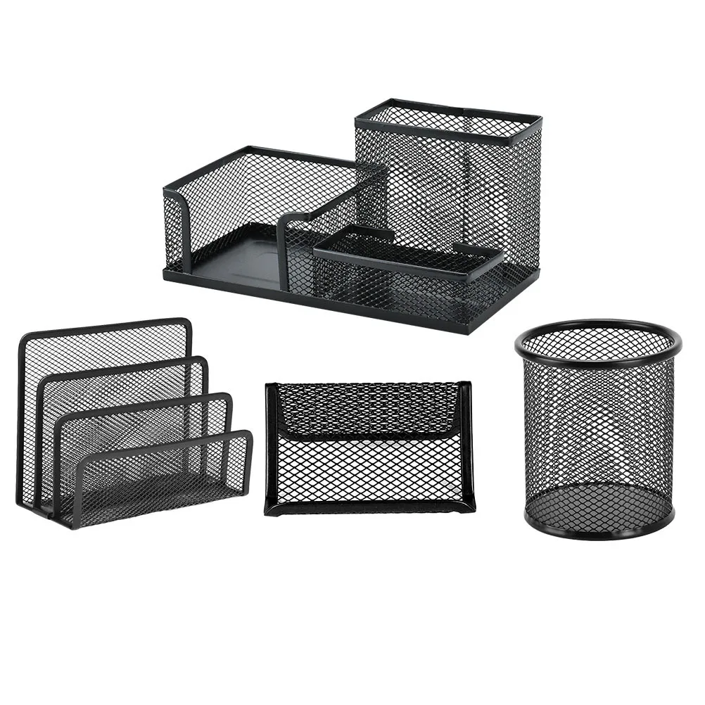 

1Set Iron Tabletop Organizer Multi-Functional Storage Box Stationery Container Business Cards Rack Exquisite Workmanship