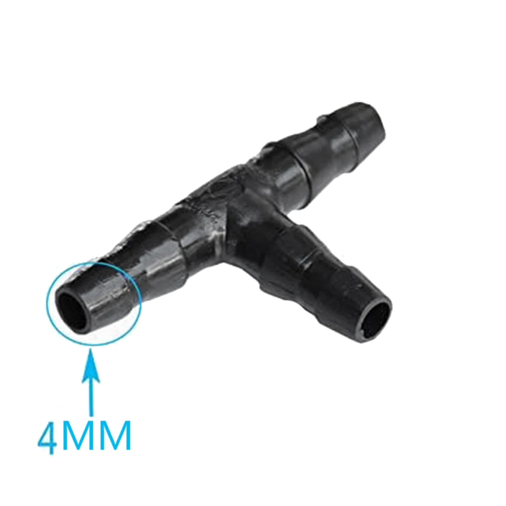 ABJN-Drip Irrigation Barbed Connectors, Universal Barbed Tee Fittings 200Pcs, Fits 1/4 Inch Drip Tubing (4/7Mm Tee Pipe)