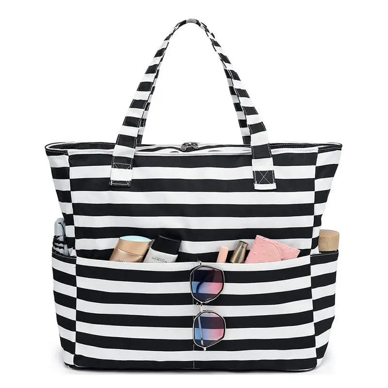 

Large Capacity Lightweight Fitness Gym Storage Bag Portable Beach Tote Bag Waterproof Oxford Outdoor Swimming Vacation Essential