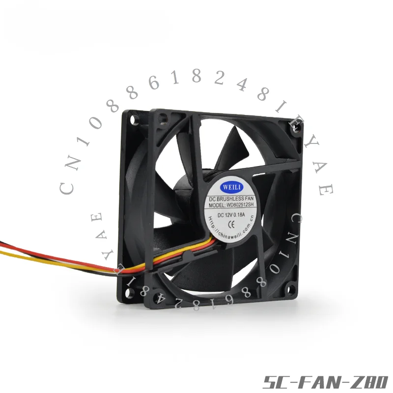 Silent 8cm 12v 80 * 80 * 25 Chassis Beauty Instrument Led Laser Water Cooled Radiator Fan