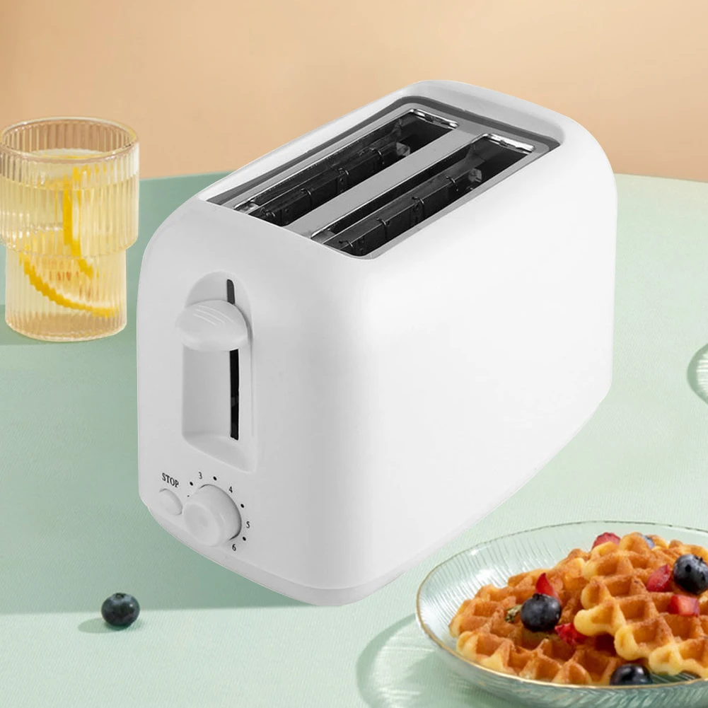 Automatic Sandwich Breakfast Maker 800W 2 Slices Toaster Electric Toast Bread Crumb Tray Bread Baking Machine 6 Browning Options