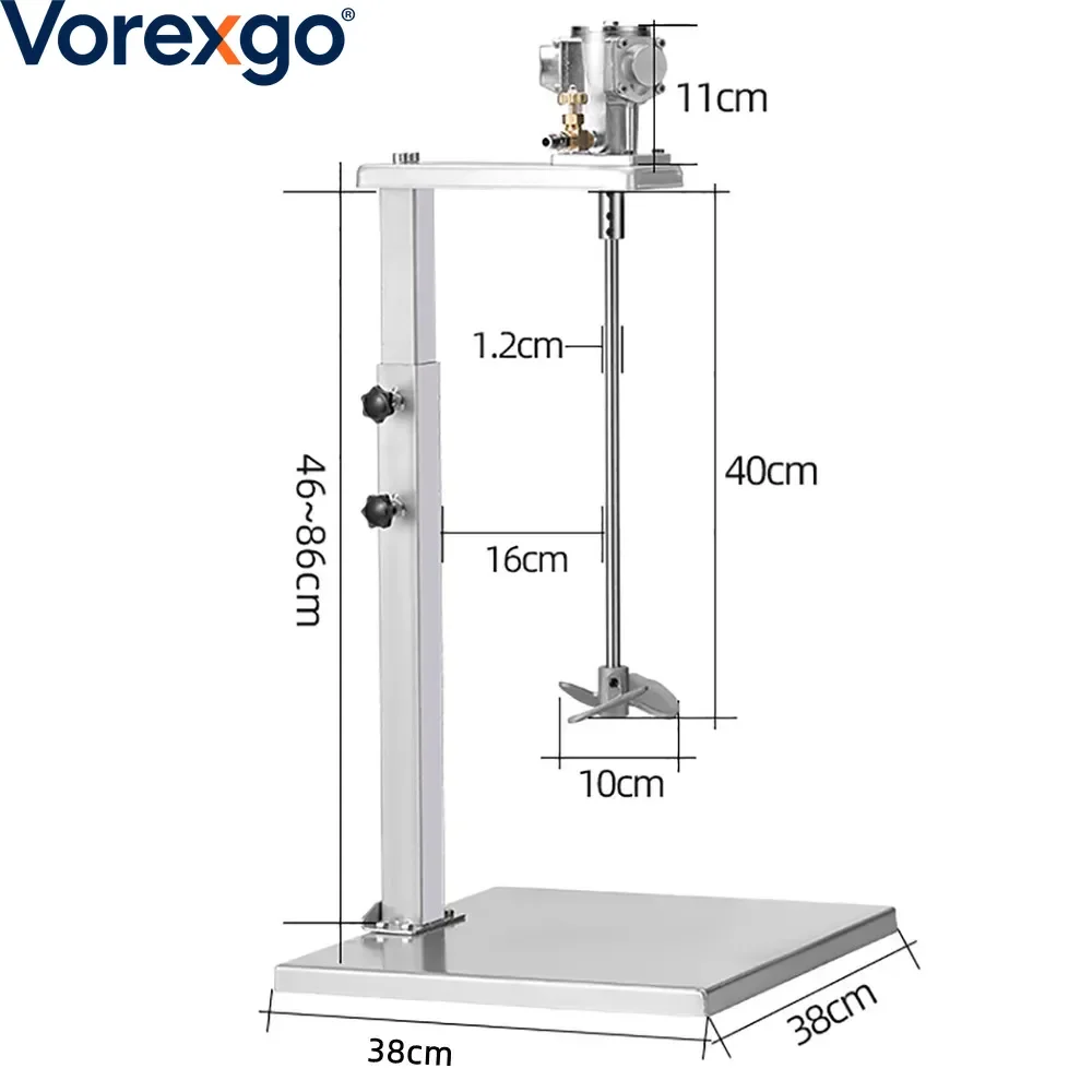 Industrial Pneumatic Mixer 5 Gallon 30L Air Driven Agitator for Glue Paint and Ink Liquid Dispersion