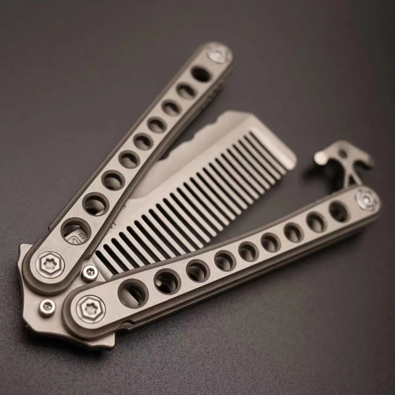 MOYEWORKS Titanium Alloy TC21 Balisong Comb BALY-COMB