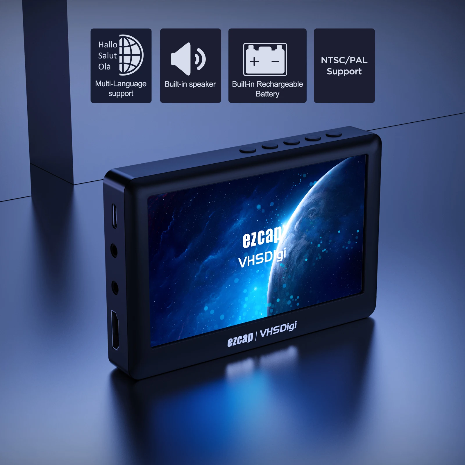 ezcap180 AV Recorder Video Audio Capture Box Analog to Digital Converter Record Video 4.3" from DVD Players to TF Card U Disk view 2