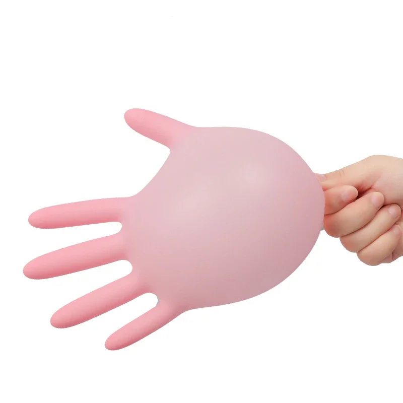 10/20/50/100PCS Pink Gloves Disposable Nitrile Gloves Powder Free for Household Cleaning Beauty Salon Working Kitchen Gloves