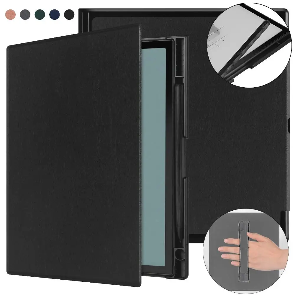 

Auto Sleep/Wake E Ink Tablet Case Pen Holder Hand Support ePaper Folio Cover Shockproof for Boox Note Air 3 C B/W 10.3 inch 2024