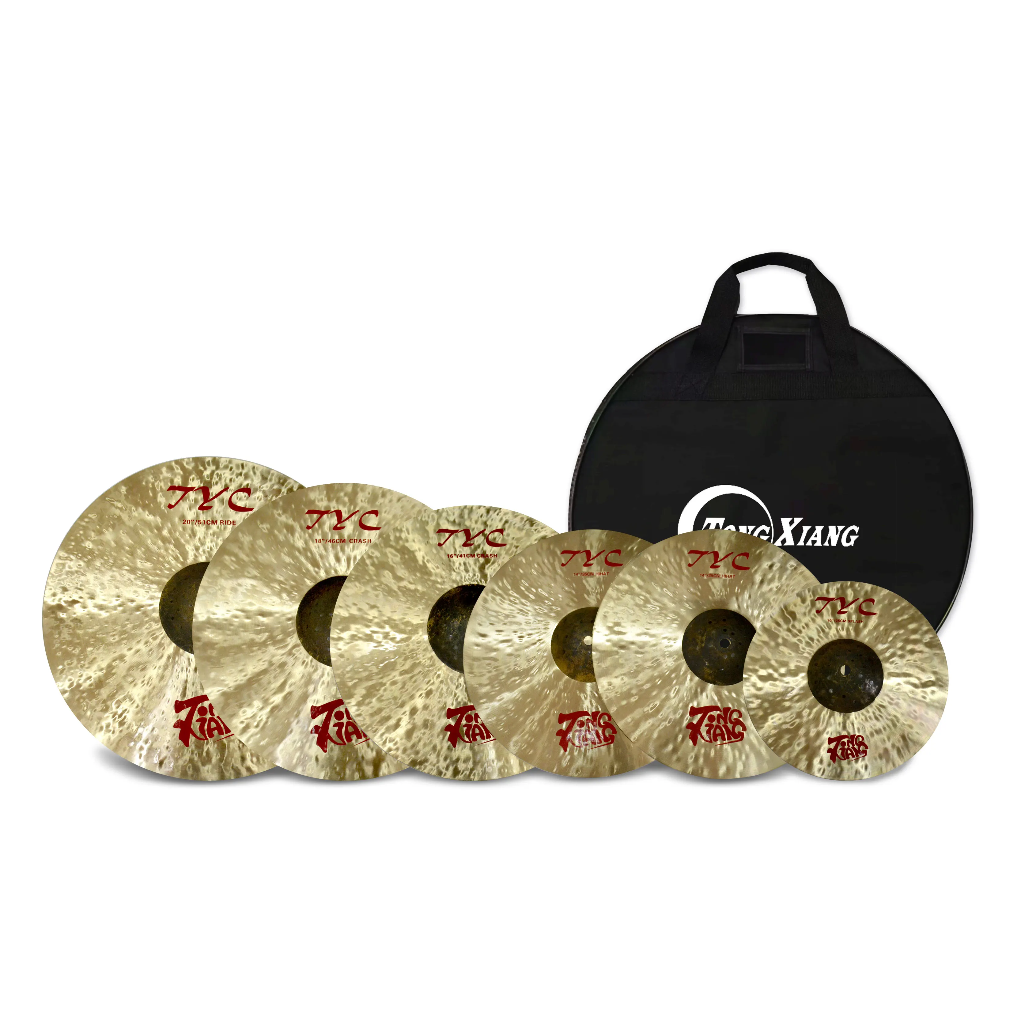 

Tongxiang TYC Series B25 Bronze 6-Piece Cymbal Pack With Bag For Drums Gong & Cymbals Set