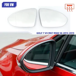 Replacement Left & Right Rearview Heated Exterior Wide Angle Mirror Glass for Volkswagen VW Golf 7 VII MK7 MQB 5G 2013-2019