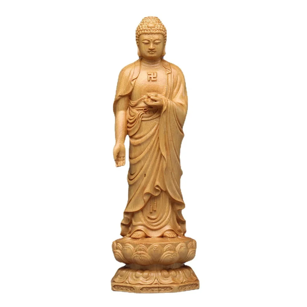 Southeast Asian solid wood Buddha  statue decoration  Medicine Buddha Sakyamuni statue Hand Carved  Home feng shui statue