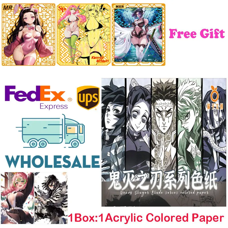 

2024 Newest Wholesale Acrylic Demon Slayer Colored Paper Card Shinobu Nezuko Mitsuri Booster Box CCG ACG TCG Hobby Gift