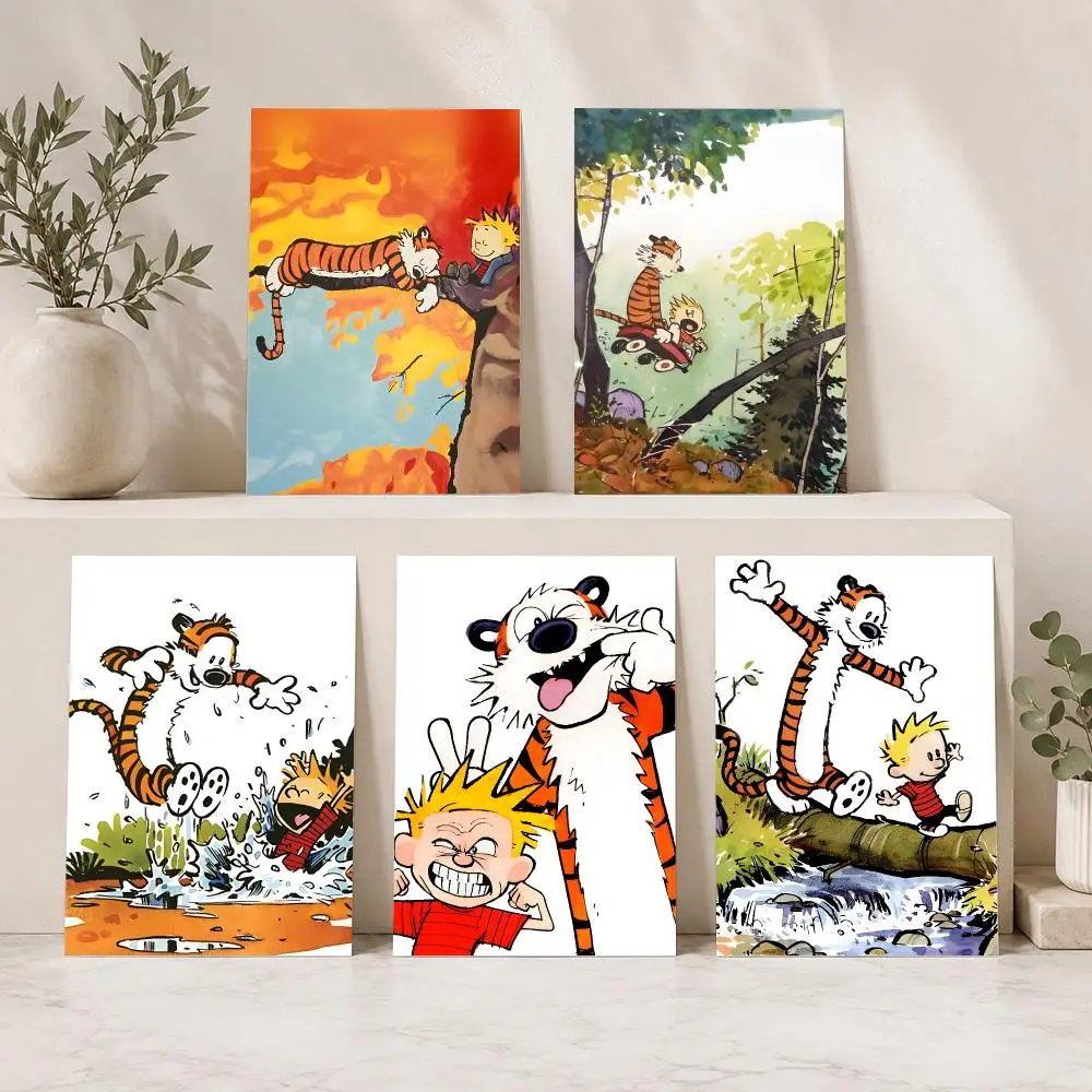 Anime C-Calvin And Hobbes Painting Calligraphy Canvas Mural For Interior Walls Crease-Free Beautiful For Living Room Bedroom