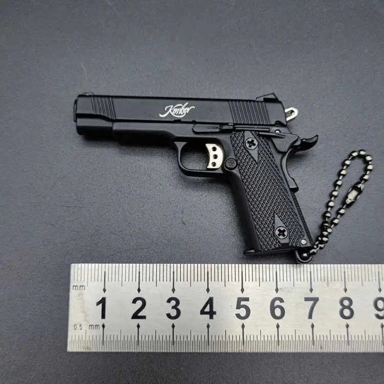 Mini KIMBER 1911 modelo de pistola en miniatura, llavero de aleación de carcasa de Metal, juguetes de regalo, No puede disparar, sin caja, negro,