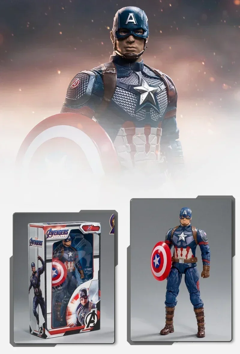 Original 18CM Avengers Legend Figur Wolverine Deadpool Thanos Hulk Iron Man Spider-Man Gwen Scarlet Captain Statue Figur Spielzeug – Detail 3