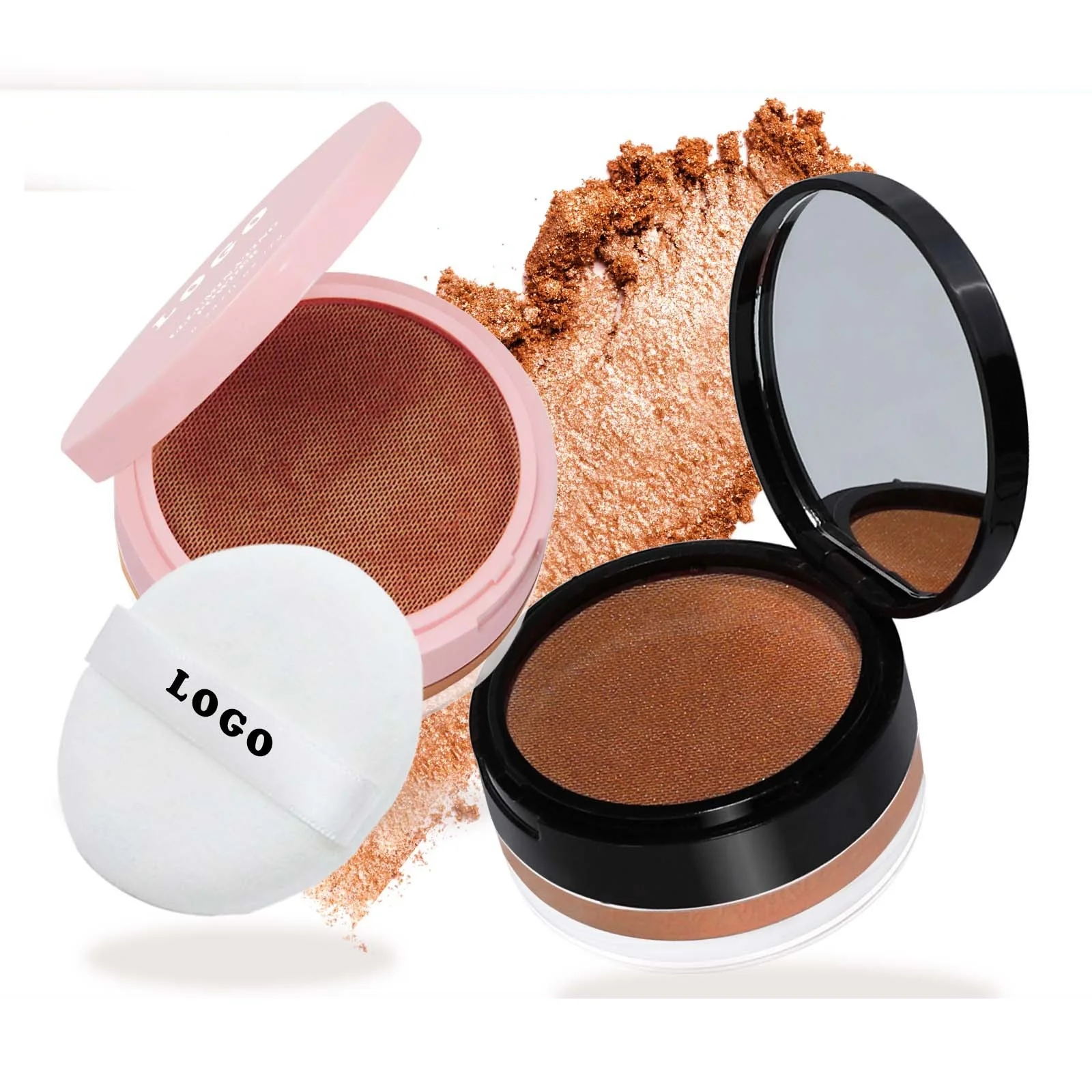 

Makeup Highlighter Powder Golden Custom Logo Highly Pigmented Sparkle Loose Highlighter Metallic Glitter Bronzer Powder Bulk