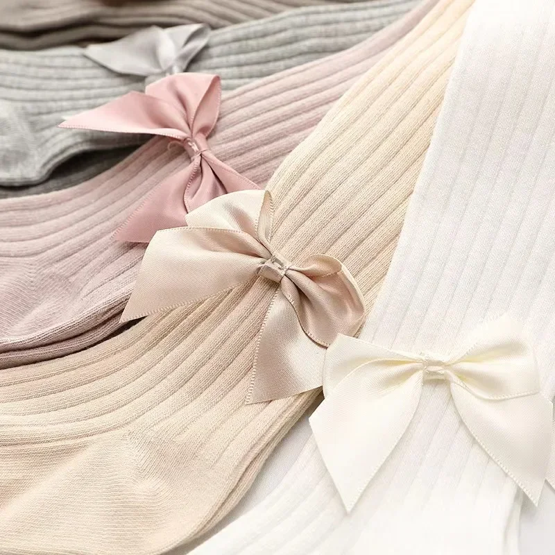 0-4 Years Pantyhose For Infants Newborns Toddlers Cotton Tight For Kid Spring Autumn Baby Girls Tights Beautiful Bowknot Mesh