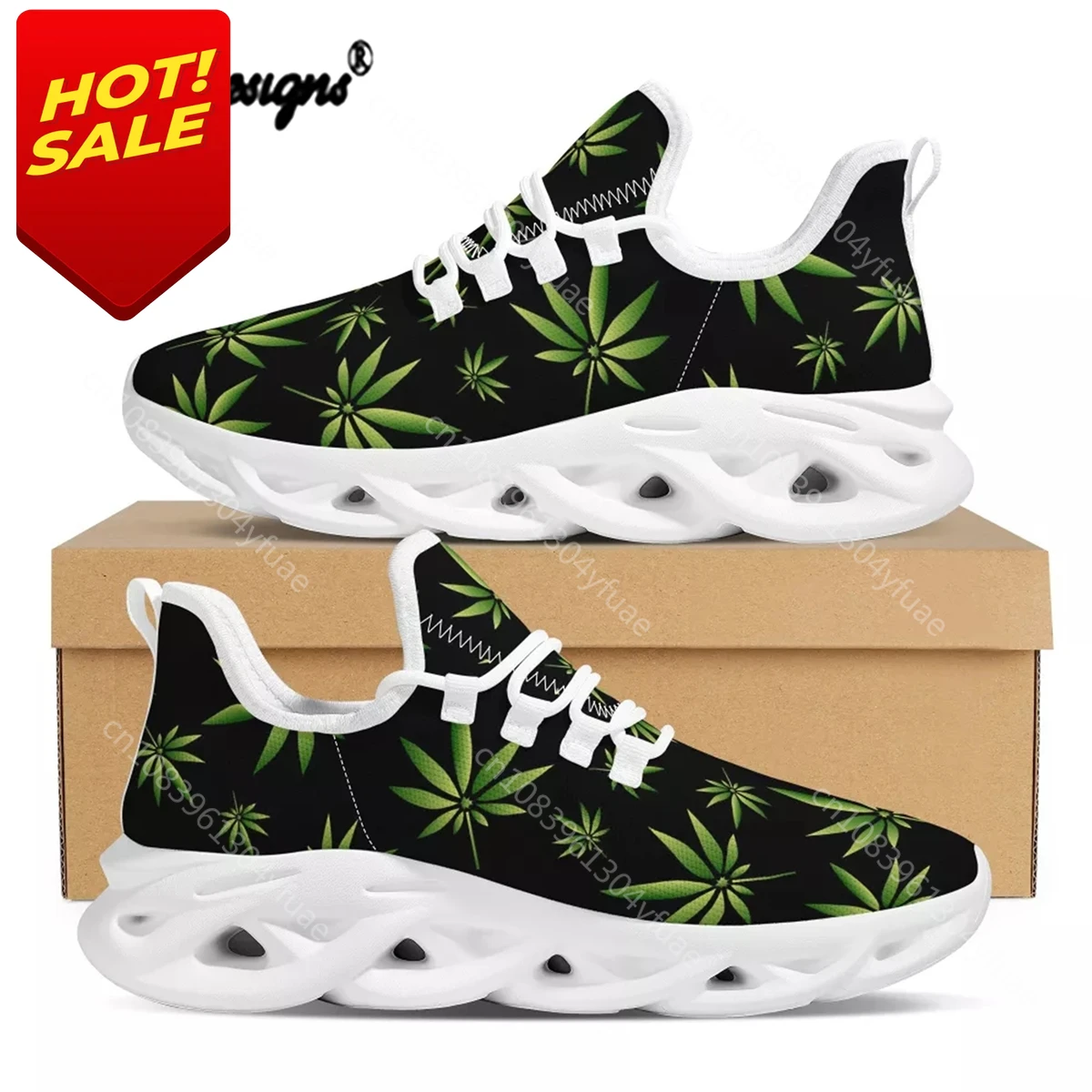 Noisydesigns nuove scarpe di moda per uomo stampa di foglie di erba tropicale Sneakers Casual in Mesh Air uomo traspirante Desig