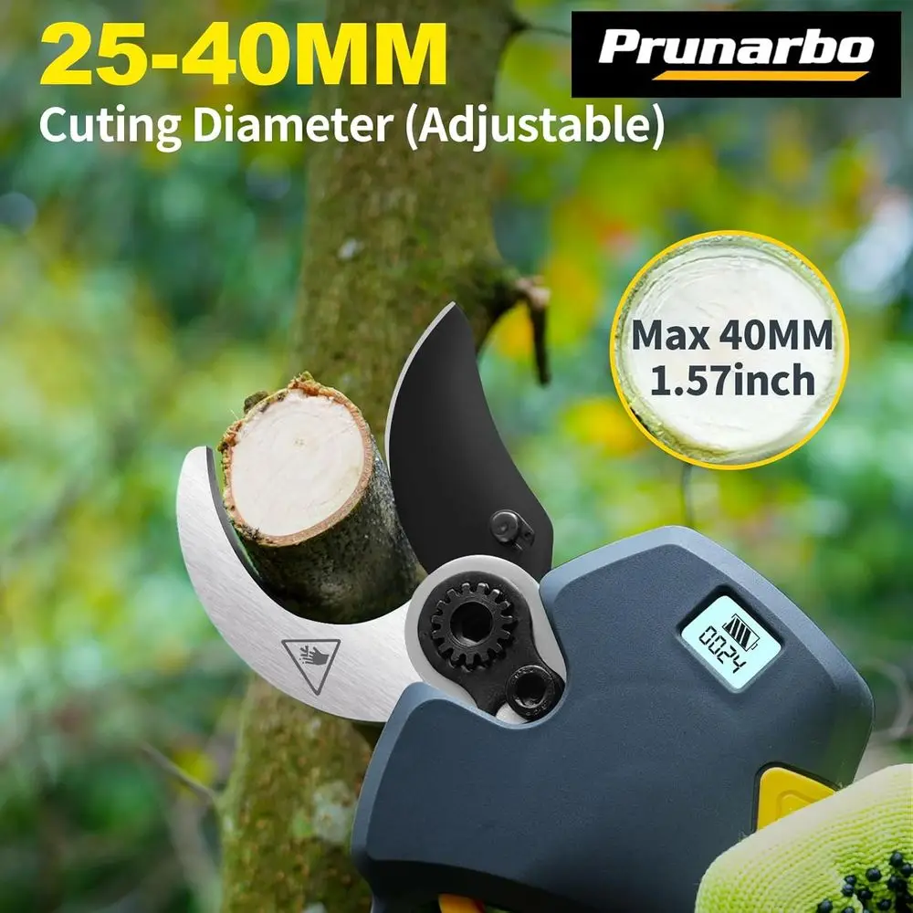 กรรไกรตัดกิ่งไร้สายแบบ 2-in-1 พร้อมมอเตอร์ไร้แปรงถ่าน ขนาด 40 มม. สำหรับมืออาชีพ พร้อมด้ามต่อ 1.6 นิ้ว ใช้ได้กับแบตเตอรี่ Makita 18V