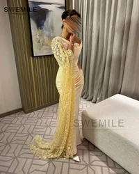 SWEMILE Column One-Shoulder Floor-Length Sleeveless Zipper Up Prom Dresses Wedding Party Dress Elegant And Beautiful Dresses