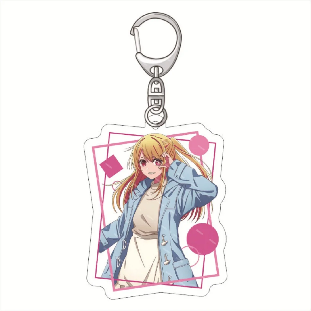 Oshi No Ko Anime KeyChain Arima Kana Hoshino Ai Men Key Chain for Women Fashion Figure Acrylic Keyring Pendant Exquisite Gifts