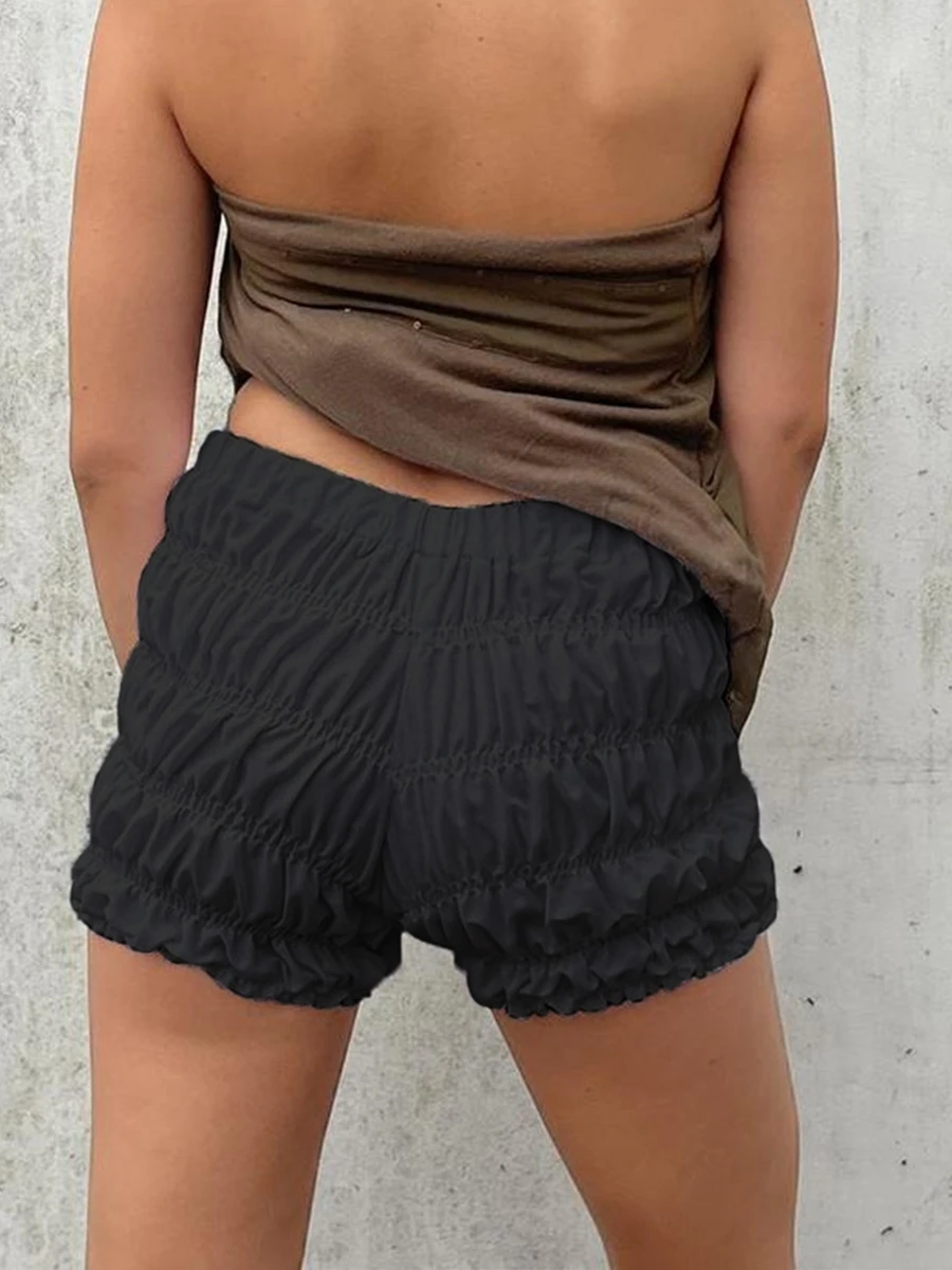 Women Summer Bloomers Shorts Solid Color Low Rise Lounge Boy Shorts Sleep Shorts