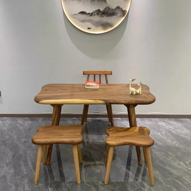 Rustic Solid Wood Cylindrical Table Legs Walnut Support Legs for Dining Desk Heavy Duty Round Column Base DIY Furniture Legs