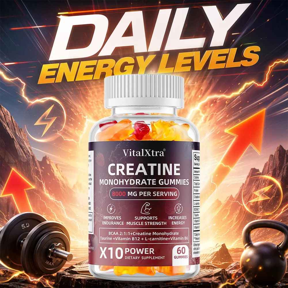 

Creatine Monohydrate Gummies 8000mg, Pre & Post Workout, Support Muscle Growth, Strength, Endurance & Athletic Performance