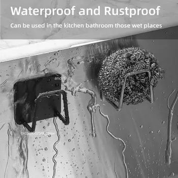 Držák kuchyňských houbiček z nerezové oceli na dřez, samolepicí sušák na odpad, kuchyňské nástěnné háčky, příslušenství, úložný organizér 8 nejlepší prodej držák houbičky do dřezu - №2