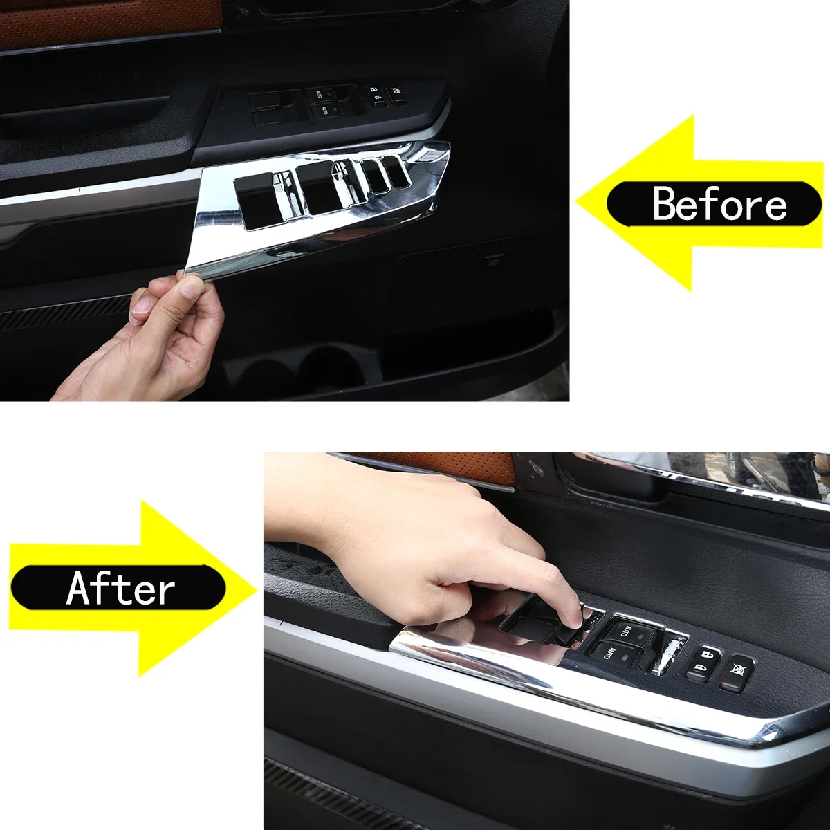 ABS Silver Car Interior Exterior Accessories For Toyota Tundra 2014-2021 Automobile Decoration Cover Trim Stickers