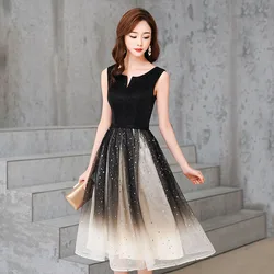 DongCMY Luxury Dress Autumn Winter 2024 Women's Gauze In The Long Temperament Slimming Cocktail Dress Show The Foreign Qi Fairy