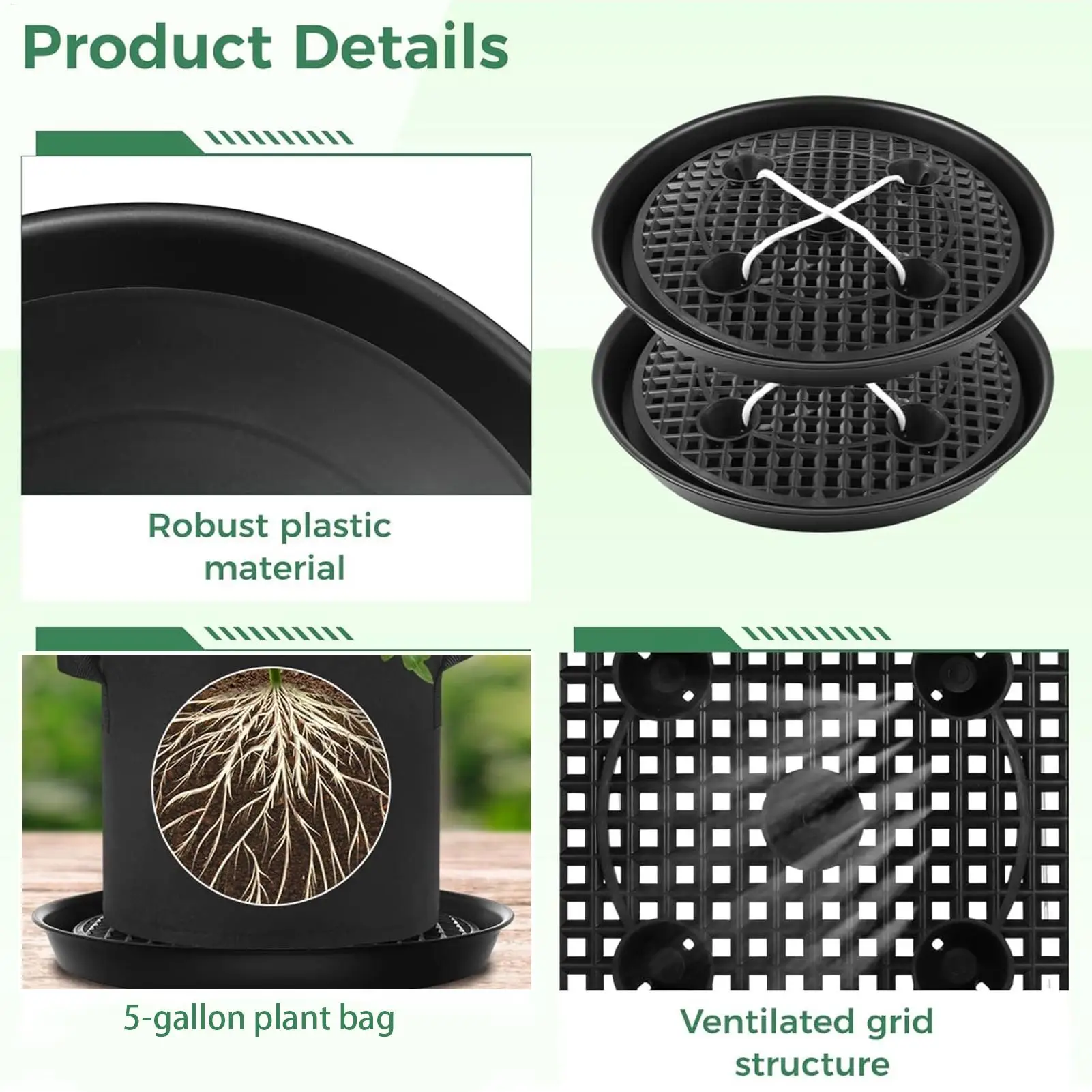 Planter Water Tray Auto Drip Saucers For Fabric Pot Leakproof Fabric Planter Watering Saucers For Farming Balcony Germination