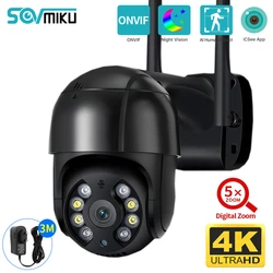 SOVMIKU-cámara inteligente PTZ 4K de 8MP, videocámara inalámbrica con Wifi, Zoom Digital 5x, detección humana IA, ONVIF, CCTV, IP, Monitor de vigilancia para el hogar