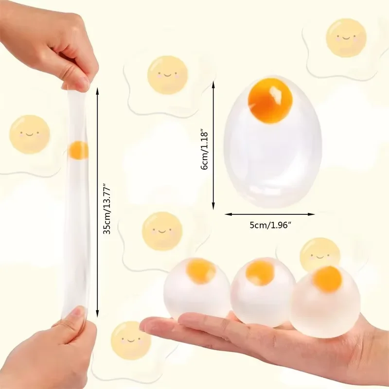 Funky Egg Squishy Ball – Jouet transparent anti-Stress pour enfants et adultes, réducteur d'anxiété, jouets sensoriels à presser
