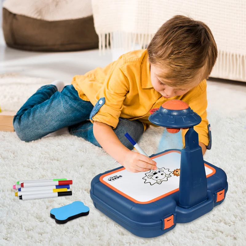 Art Kids Led Projection Drawing Suitcase Drawing Board Table Toys Set Educacional Learning Paint Tools Art Toy para crianças