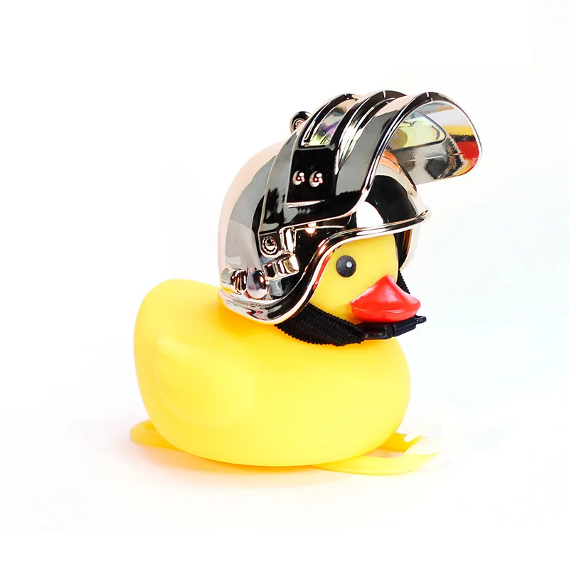 Cool Yellow Duck Accessories Level 3 Cartoon Helmet with Silver Heart Ocean World Propeller Weapon Toy Gun Black Gold for Car