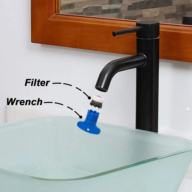 M24 M21 M18 M16 Faucet Aerator with Removal Wrench Water Saving Tap Filter Kitchen Basin Fitting Built in Bubbler Flow Regulator