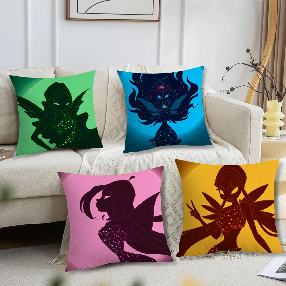 Cartoon W-Winx C-Club Girl cushion cover For Bedroom Car Coffee Shop Room Soft and Living Room Sofa Decorative Pillow Cover Case